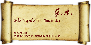 Gáspár Amanda névjegykártya